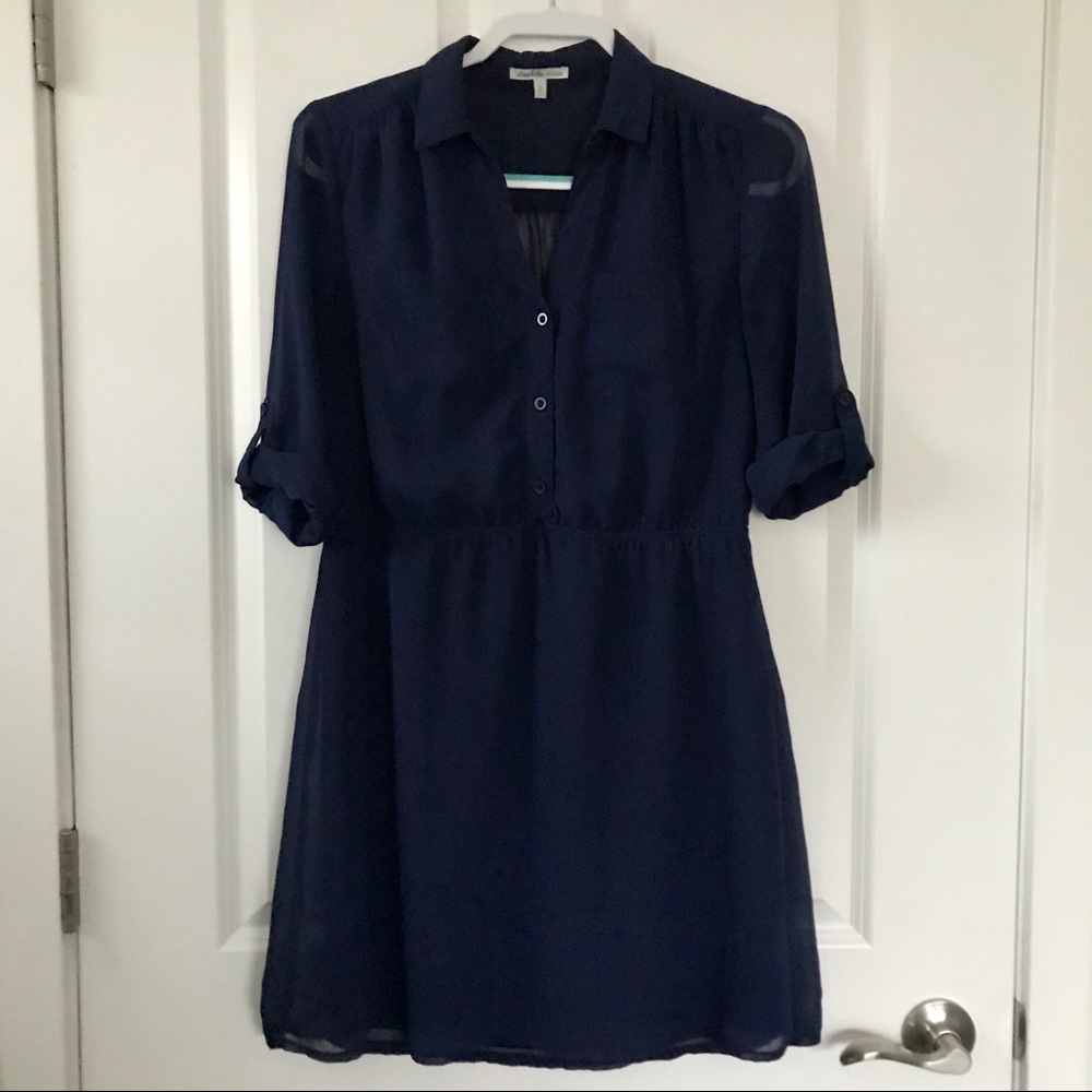 Navy Blue Collar Dress